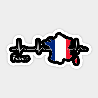 France Heartbeat ECG Gift Sticker